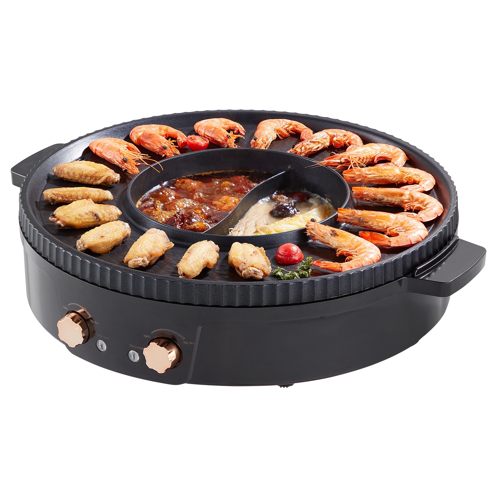 Electric Smokeless Grill And Hot Pot For Indoor Cooking_voghion.com